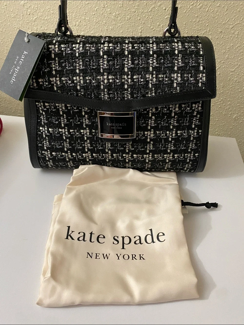 Kate Spade Katy Tweed Medium Top Handle Satchel NWT